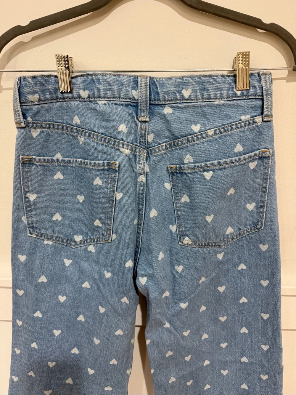 Old Navy denim Heart Print Straight-Leg Jeans, girls 14
